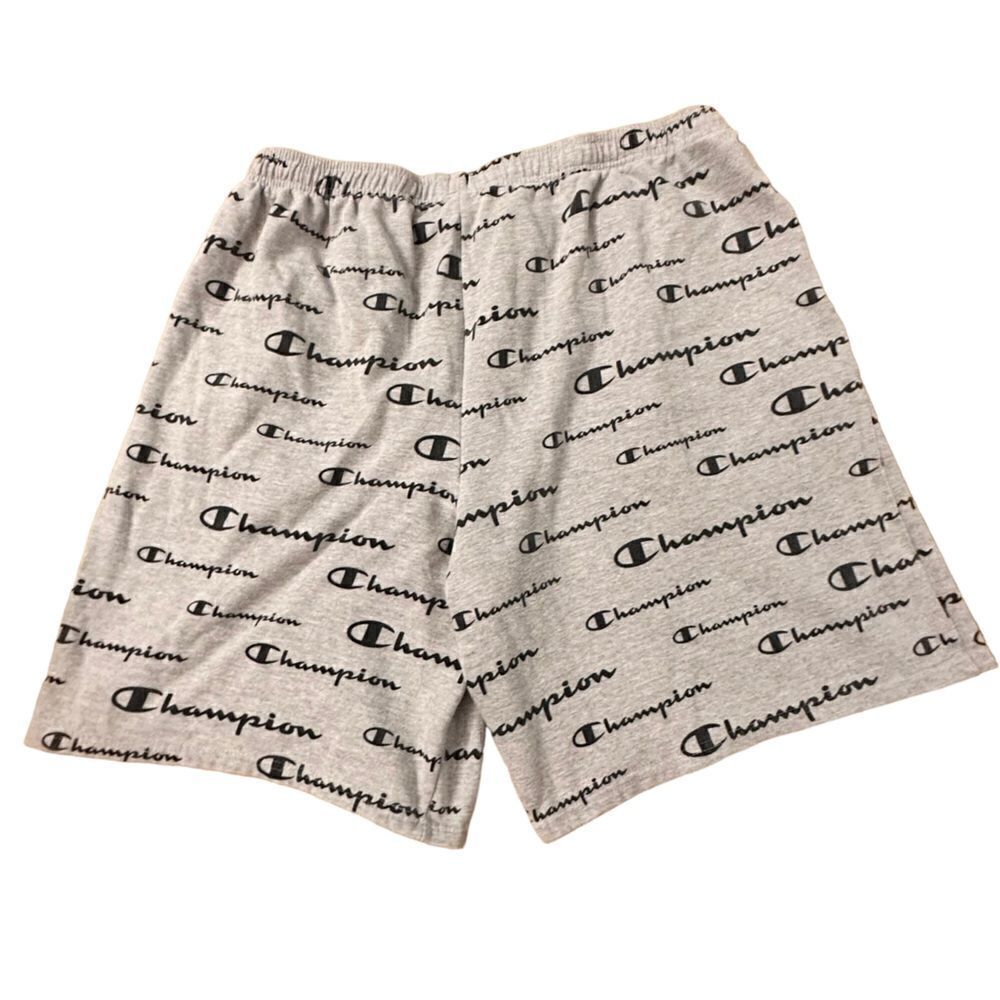 Champion ~ Mens Grey Loungewear shorts ~ all over logo print ~ size XXL